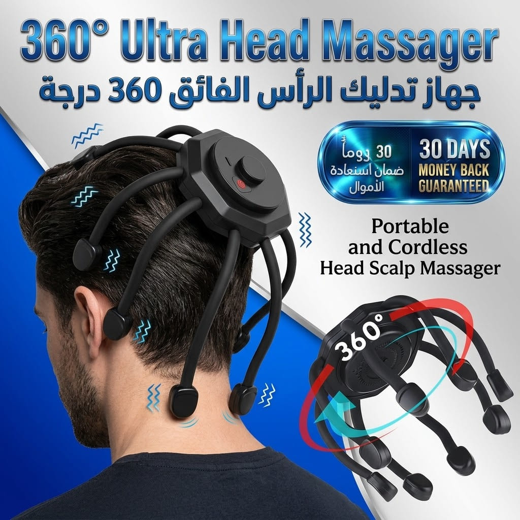 360° Ultra Head Massager جهاز تدليك الرأس الفائق بزاوية 360 درجة