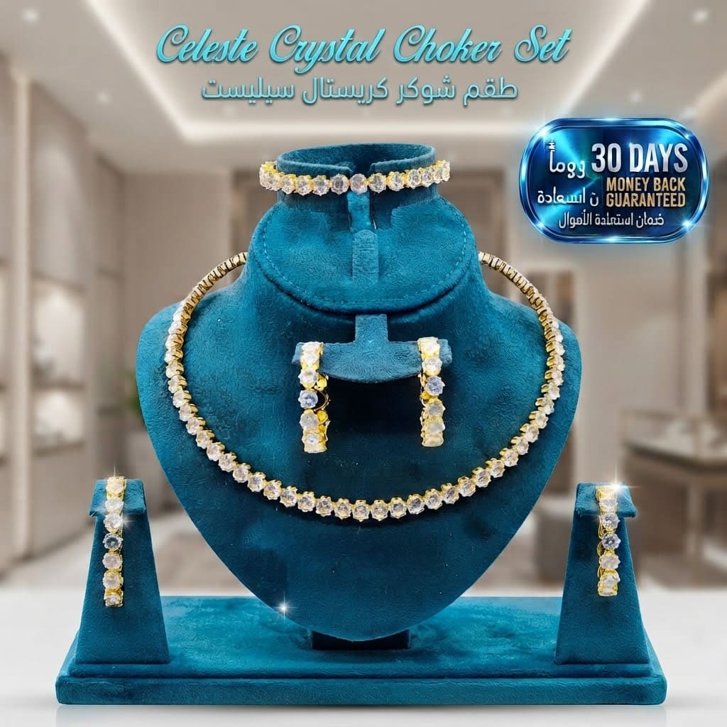 Celeste Crystal Choker Set طقم قلادة تشوكر سيليست بالكريستال