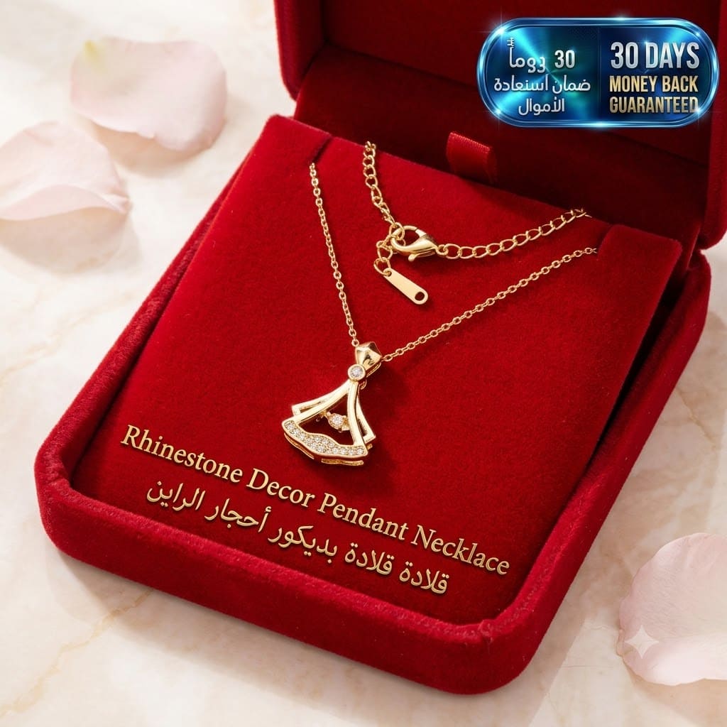 Rhinestone Decor Pendant Necklace قلادة بقلادة متدلية مزينة بأحجار الراين