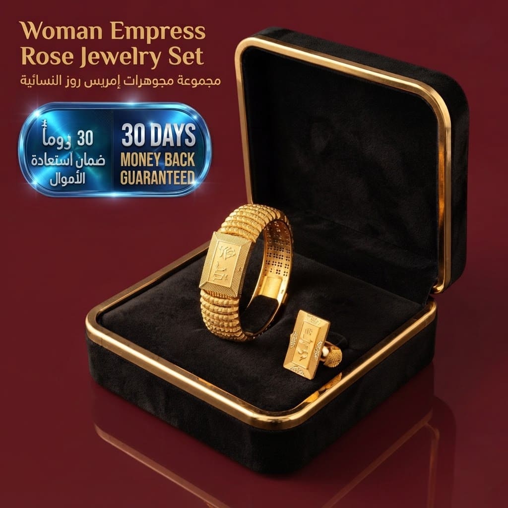 Woman Empress Rose Jewelry Set طقم مجوهرات وردي أنيق