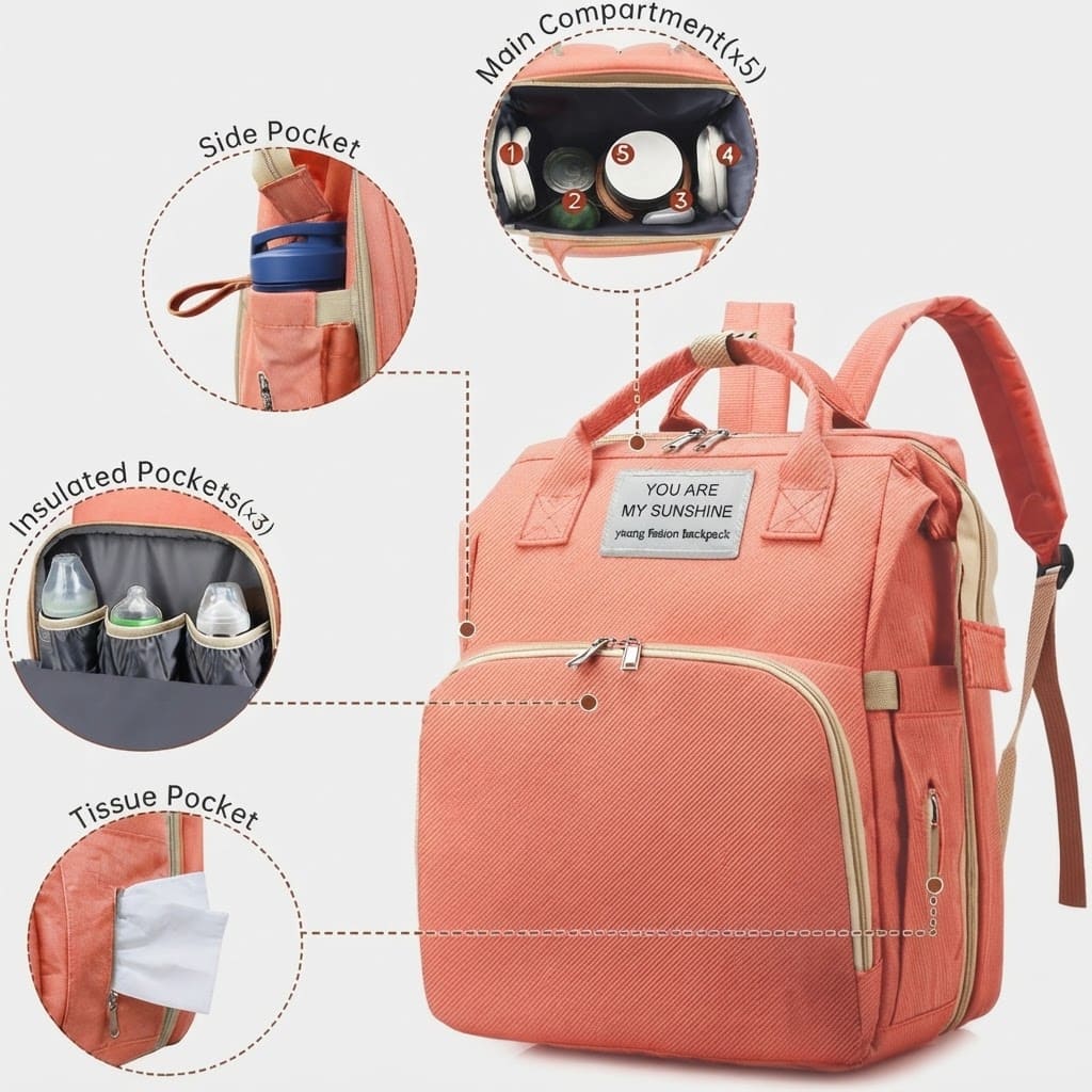 Baby Foldable Backpack حقيبة ظهر قابلة للطي للأطفال