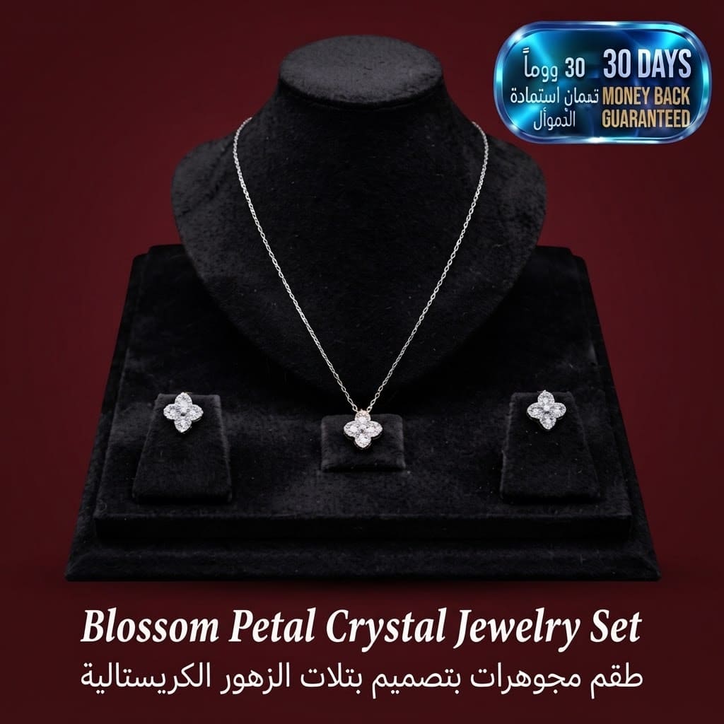 Blossom Petal Crystal Jewelry Set طقم كريستال زهري