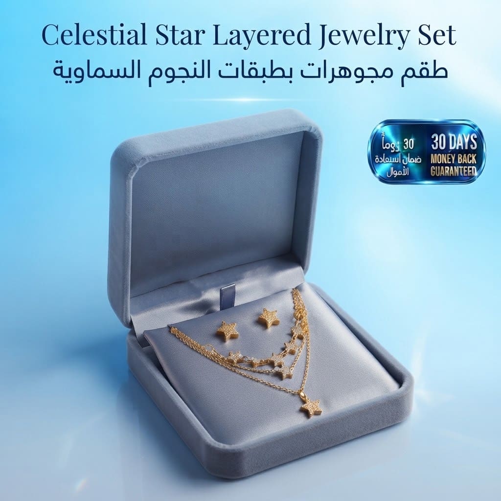 Celestial Star Layered Jewelry Set طقم مجوهرات نجمة سماوية