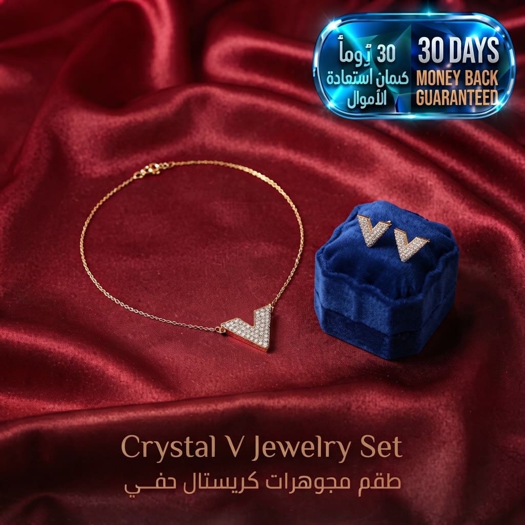 Crystal V Jewelry Set طقم مجوهرات كريستالي على شكل حرف V