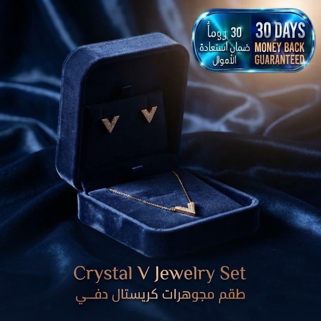 Crystal V Jewelry Set طقم مجوهرات كريستالي على شكل حرف V