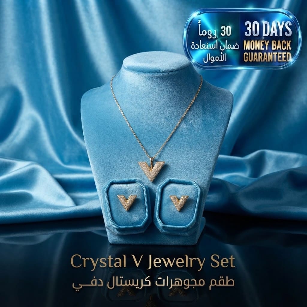 Crystal V Jewelry Set طقم مجوهرات كريستالي على شكل حرف V