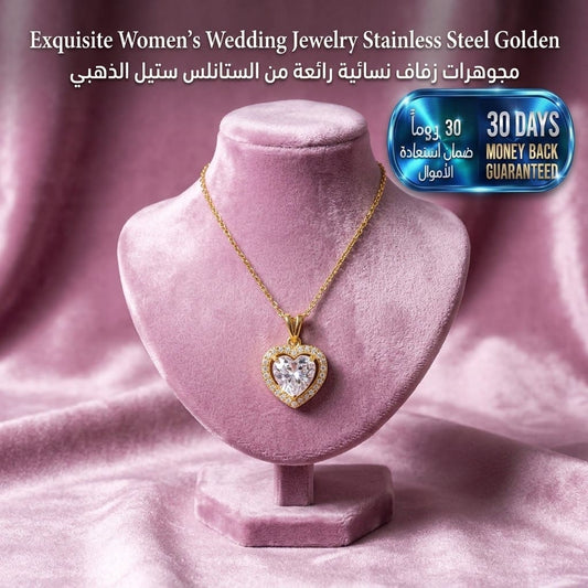 Exquisite Women's Wedding Jewelry Stainless Steel Golden