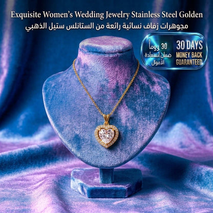Exquisite Women's Wedding Jewelry Stainless Steel Golden