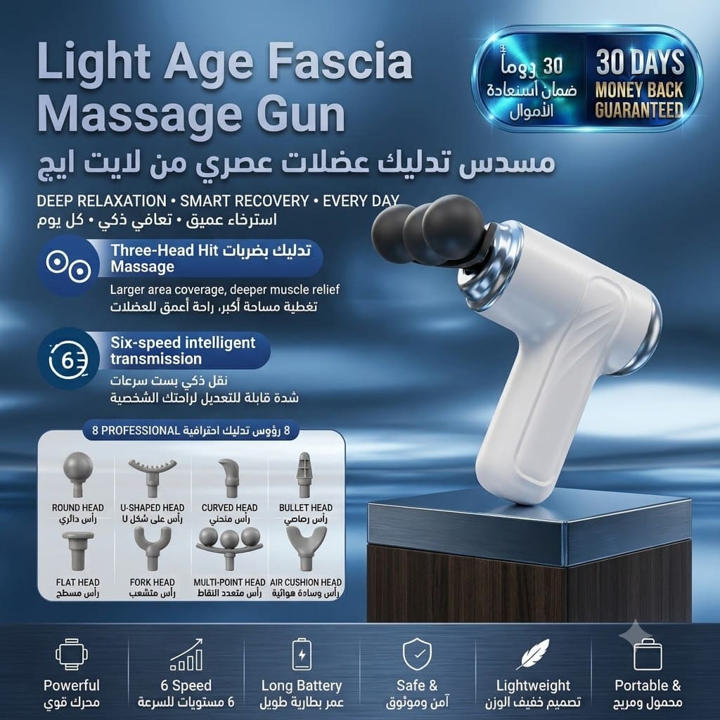 Light Age Fascia Massage Gun مسدس تدليك عضلي Light Age