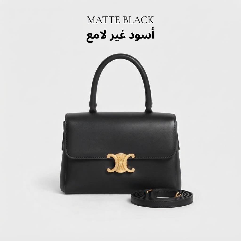 Gold Emblem Flap Satchel Bag حقيبة كتف ذهبية بشعار وإغلاق أمامي