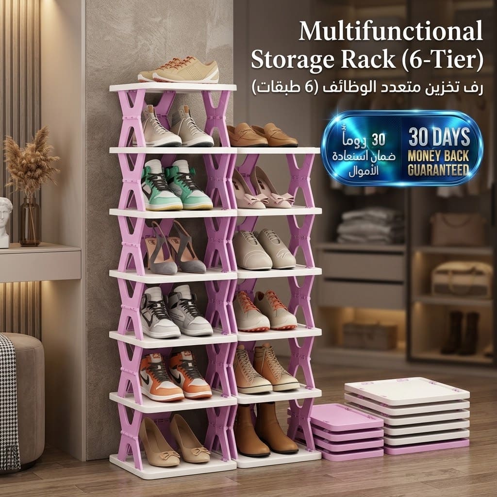 Multifunctional Storage Rack (6-Tier) رف تخزين متعدد الوظائف (6 طوابق)
