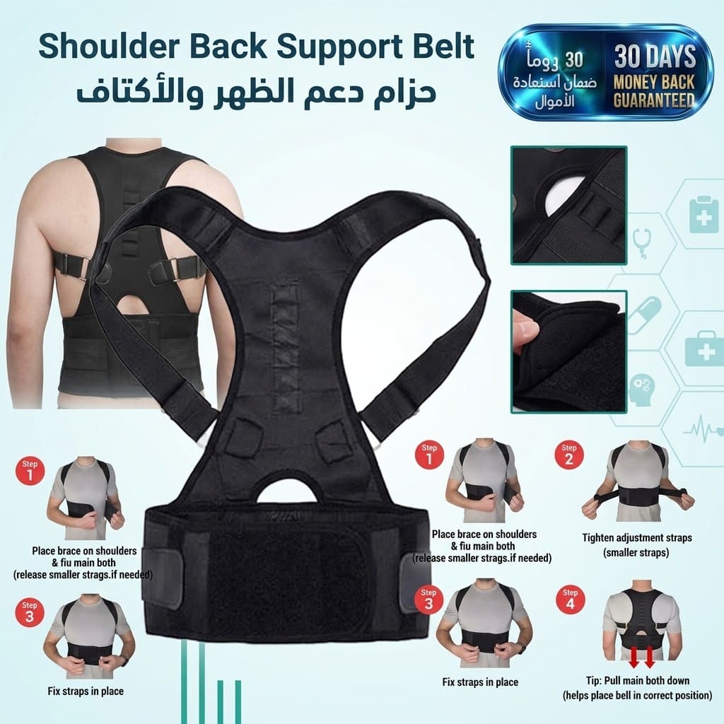 Shoulder Back Support Belt حزام دعم الكتف والظهر