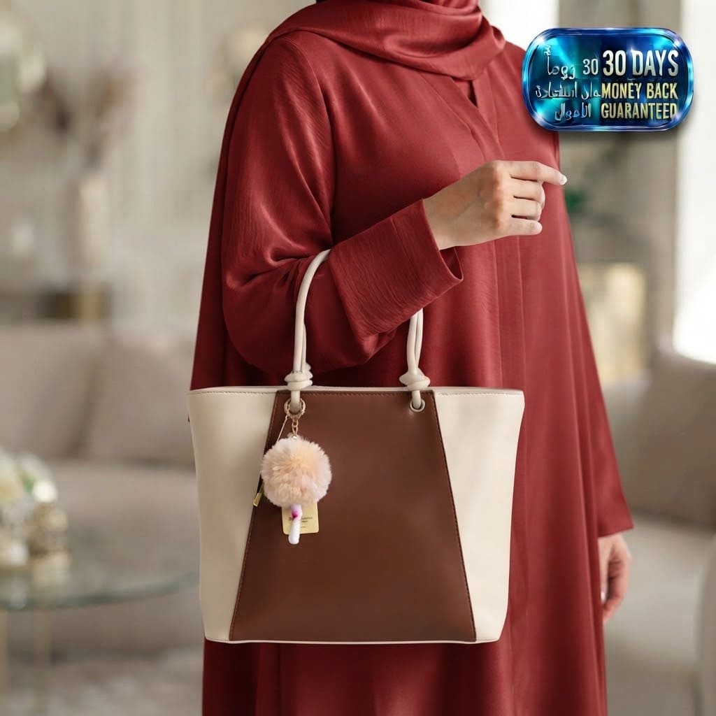 Two-Tone Elegant Tote Handbag