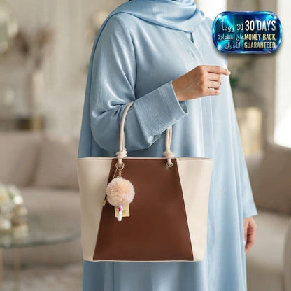 Two-Tone Elegant Tote Handbag