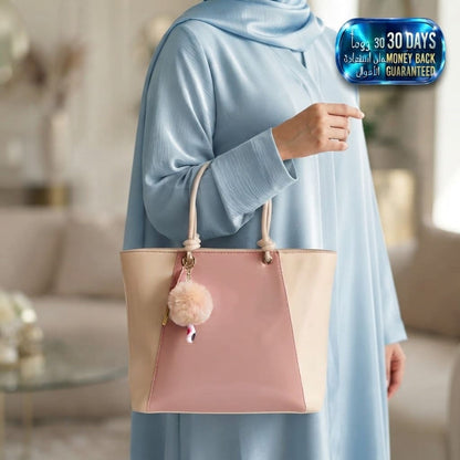 Two-Tone Elegant Tote Handbag