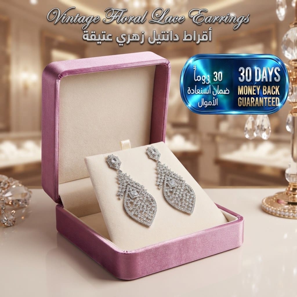 Vintage Floral Lace Earrings