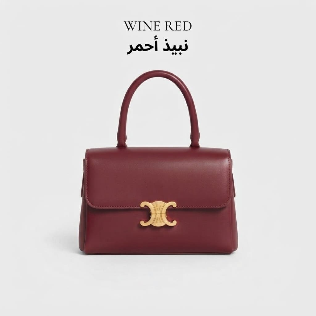 Gold Emblem Flap Satchel Bag حقيبة كتف ذهبية بشعار وإغلاق أمامي