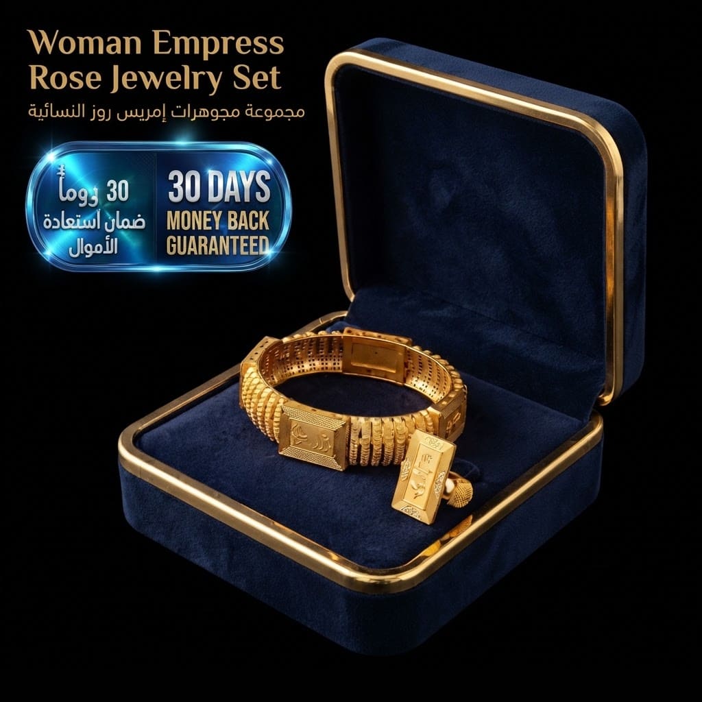 Woman Empress Rose Jewelry Set طقم مجوهرات وردي أنيق