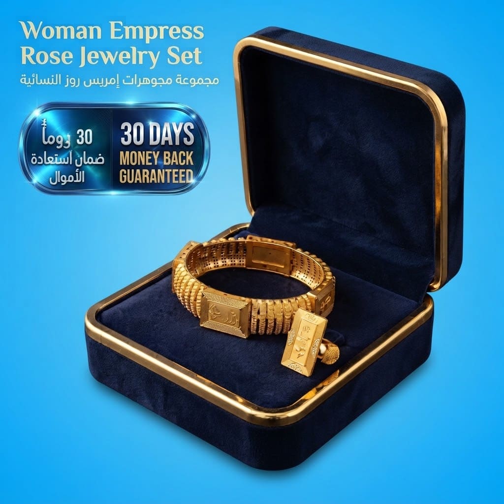 Woman Empress Rose Jewelry Set طقم مجوهرات وردي أنيق
