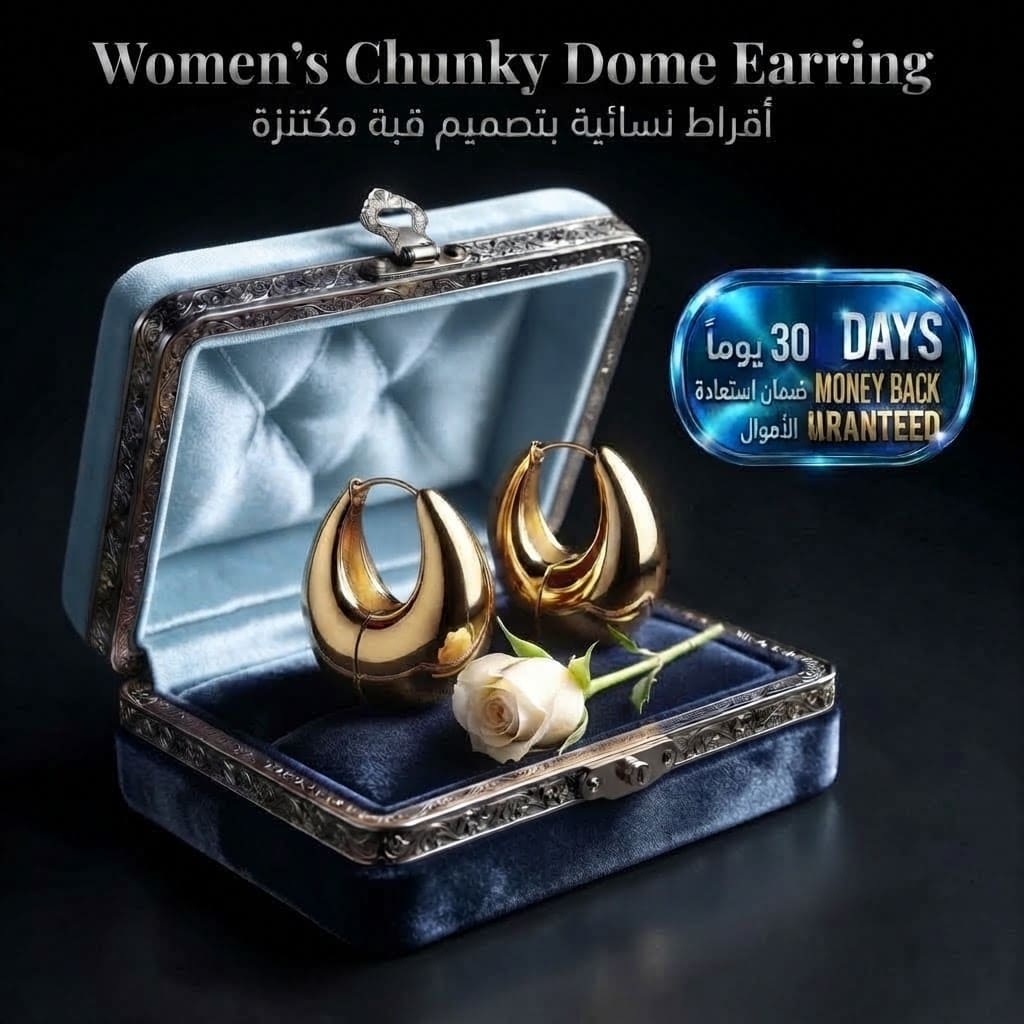 Women's Chunky Dome Earring أقراط نسائية دائرية سميكة