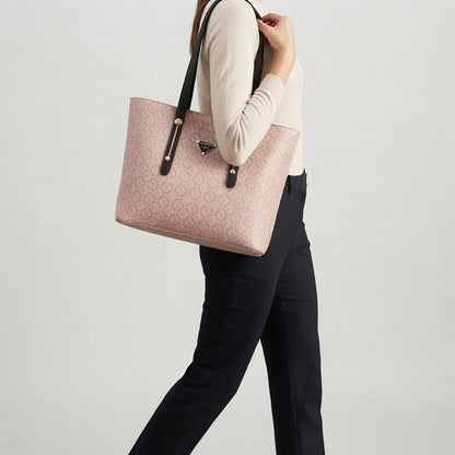Women’s Printed Tote Handbag with Pouch حقيبة يد مطبوعة مع جراب